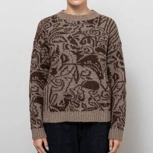 NEW INDI & COLD jacquard sweater in tobacco